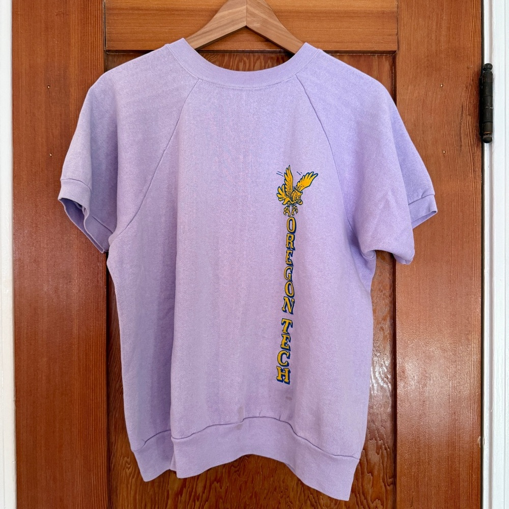Vintage Lavender Oregon Tech Terrycloth soft short sleeve sweatshirt